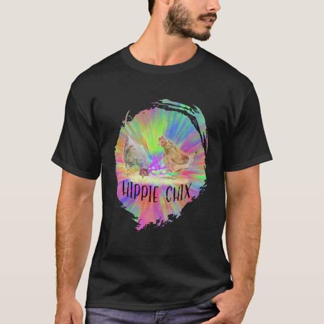 Camiseta Pollo Hippie Chix Estilo Tie Dye (Anverso)