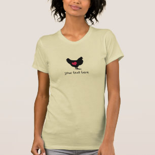 Camiseta Pollo lindo con el corazón rosado