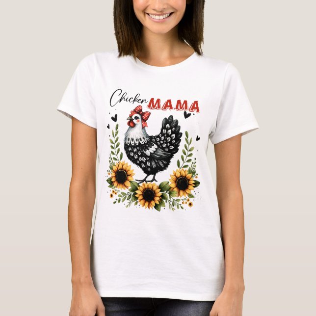 Camiseta Pollo Mama Granjero de Pollo Retro (Anverso)