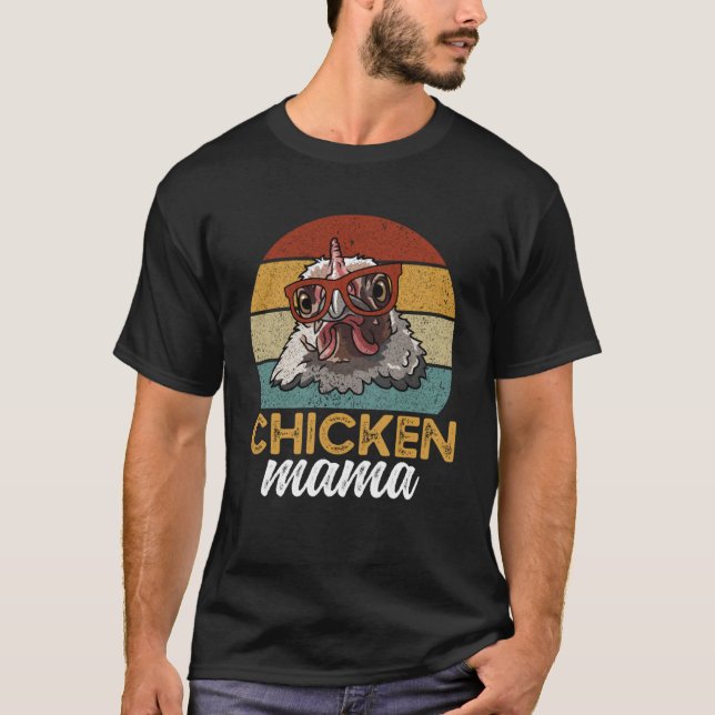 Camiseta Pollo mami retro propietario de pollo Chicken mamá (Anverso)