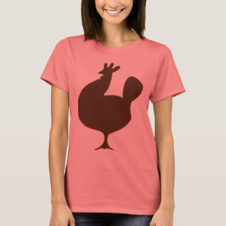 Camiseta Pollo marrón retro