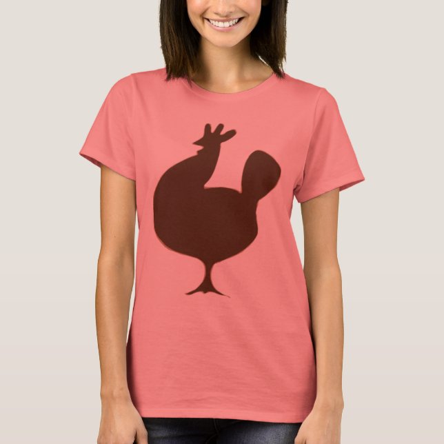 Camiseta Pollo marrón retro (Anverso)