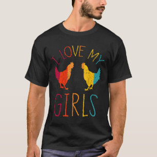 Camiseta Pollo Me Encantan Mis Chicas Avicultura Granjero D