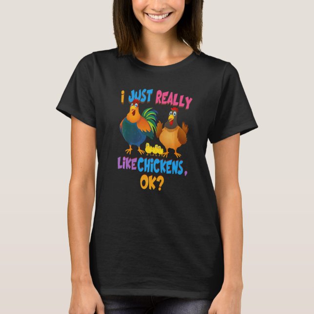 Camiseta Pollo Me Gusta Realmente El Pollo Ok (Anverso)