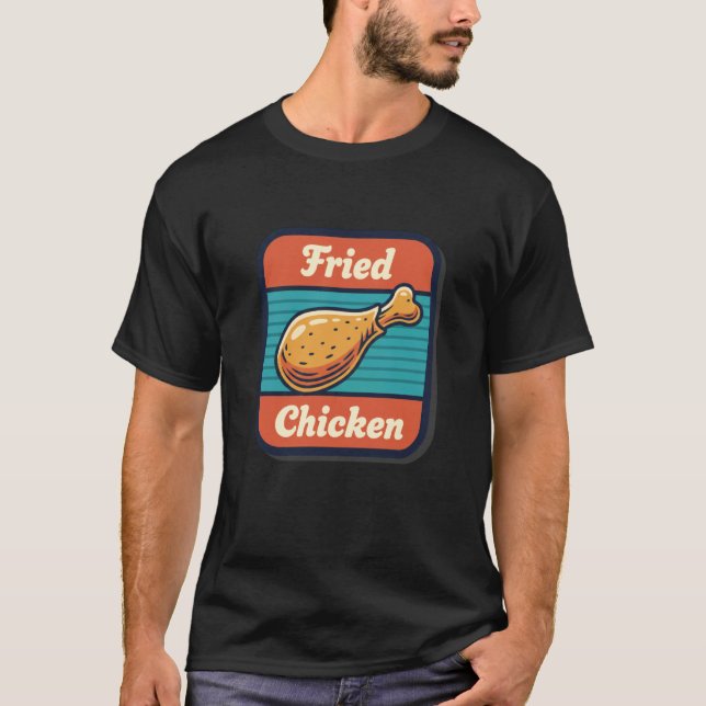 Camiseta Pollo, Mi Insignia De Pollo Frito Retro (Anverso)