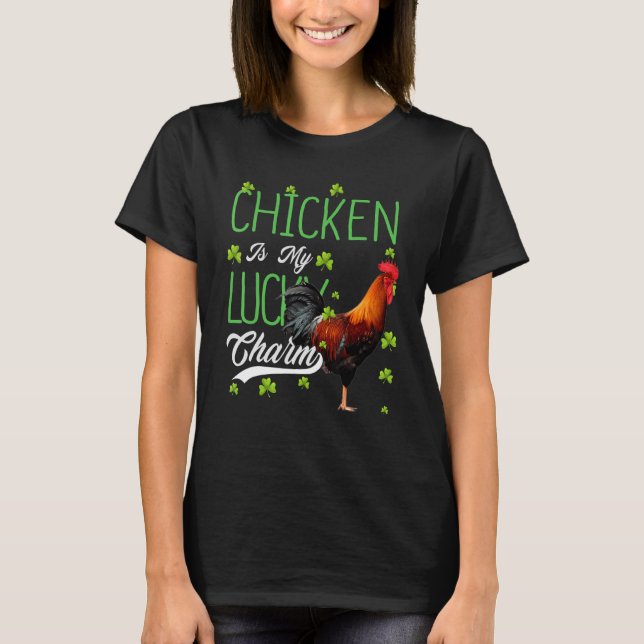 Camiseta Pollo  Mi perro es mi amuleto de la suerte (Anverso)