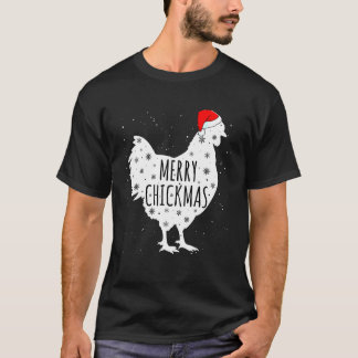 Camiseta Pollo Navidad Feliz Chickmas Sombrero Santa Pollo