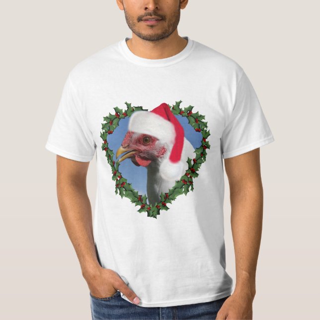 Camiseta Pollo navidad * Roca de Plymouth blanca (Anverso)