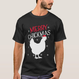 Camiseta Pollo Navidad Sombrero Santa Feliz Navid pollo