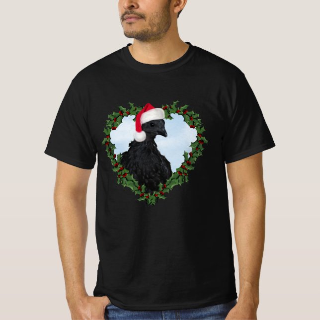 Camiseta Pollo navidad * Svart Hona (Anverso)