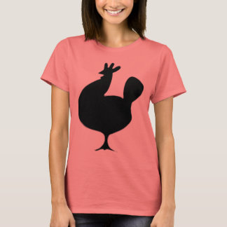 Camiseta Pollo negro retro