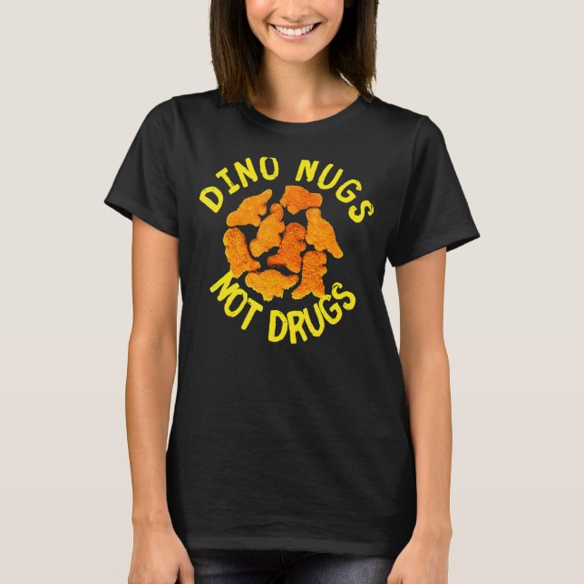 Camiseta Pollo Nugget Dino Nug Pollo frito Nugget Rápido (Anverso)