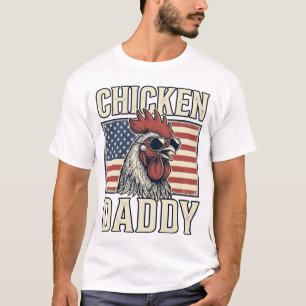Camiseta Pollo Papá Gallo Vintage Patriótico