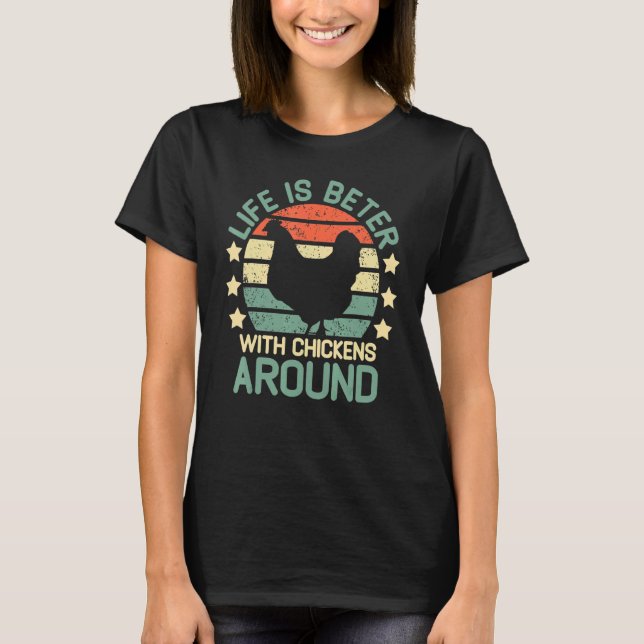 Camiseta Pollo Para La Granja De Tee De Pollo Chica (Anverso)