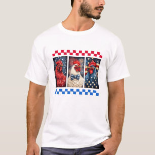 Camiseta Pollo Patriótico 4 de Julio Gallo Bandera American