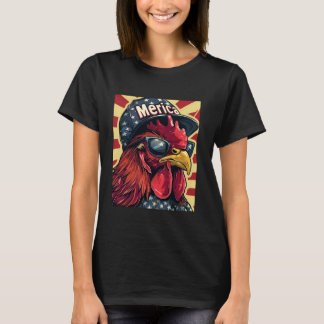 Camiseta Pollo Patriótico Genial Merica Bandera Americana P