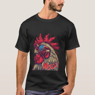 Camiseta Pollo Patriótico Genial Merica Bandera Americana P