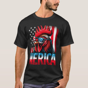Camiseta Pollo Patriótico USA Bandera Merica Pollo 4 de J