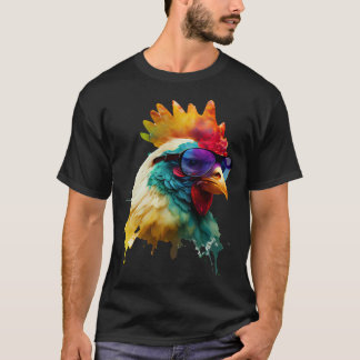 Camiseta pollo pollo gafas de sol vacaciones pollo fans p