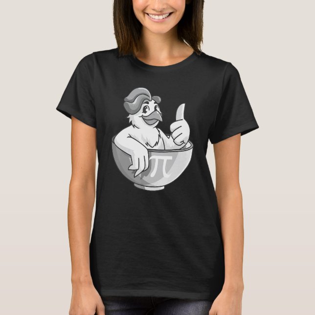 Camiseta Pollo Pot Pie Amante del Pollo Geek Matemático Cam (Anverso)
