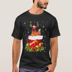 Camiseta Pollo Reno En Traje De Caja De Saco De Santa