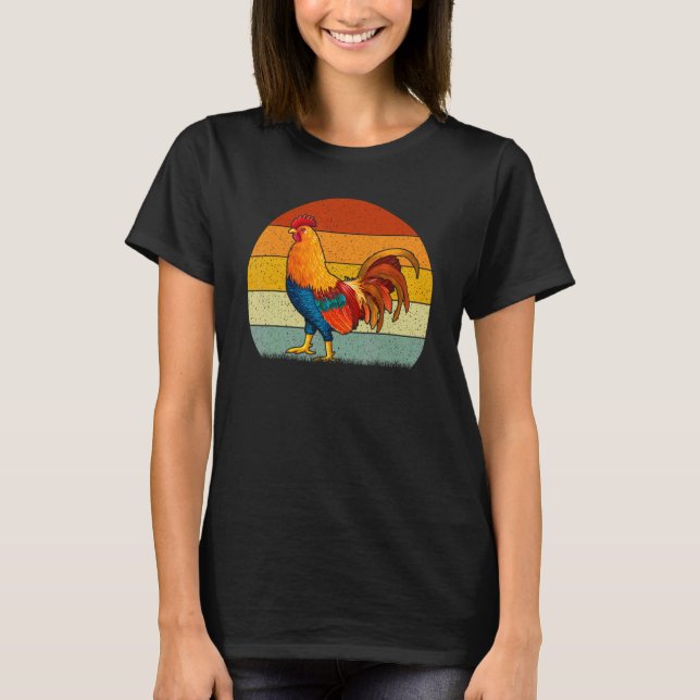 Camiseta Pollo Retro Estilo Vintage (Anverso)