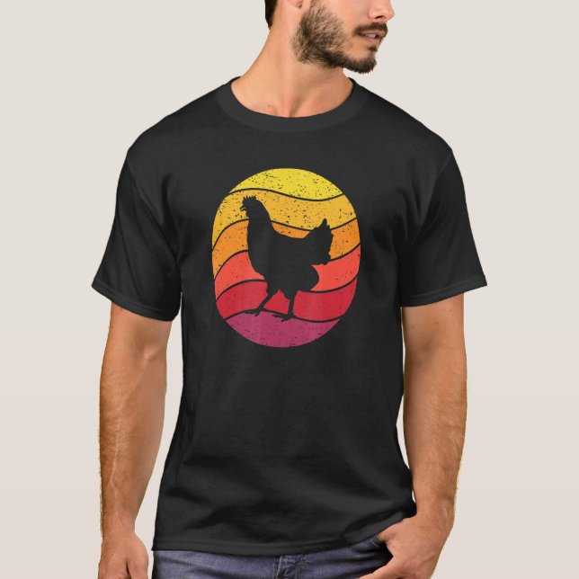Camiseta Pollo Retro Estilo Vintage  1 (Anverso)