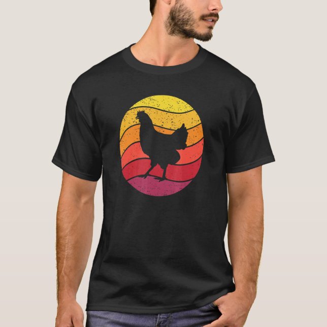 Camiseta Pollo Retro Estilo Vintage  1 (Anverso)