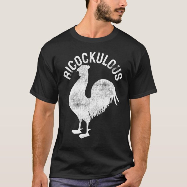 Camiseta Pollo Ricockuloso Ridículo Gallo Retro (Anverso)
