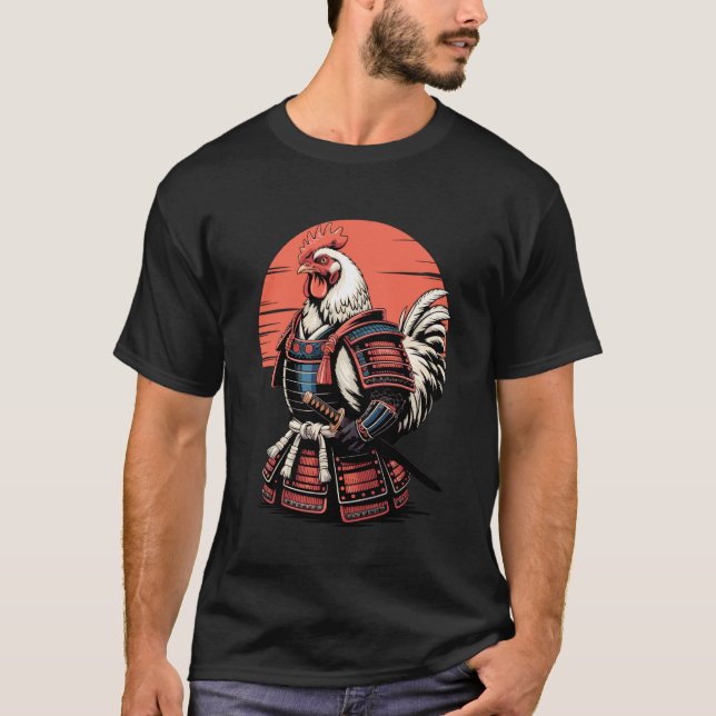 Camiseta Pollo Samurái Espada Katana Gallinas (Anverso)