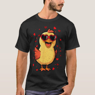 Camiseta Pollo San Valentín Corazón Mono Cute Amantes