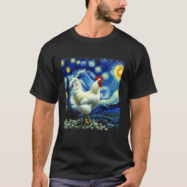 Camiseta Pollo Starry Night Chicken (Anverso)