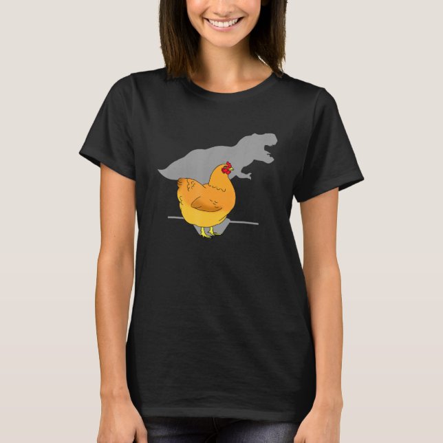 Camiseta Pollo T-Rex Sombra Dinosaurio Hen Chick Cute (Anverso)