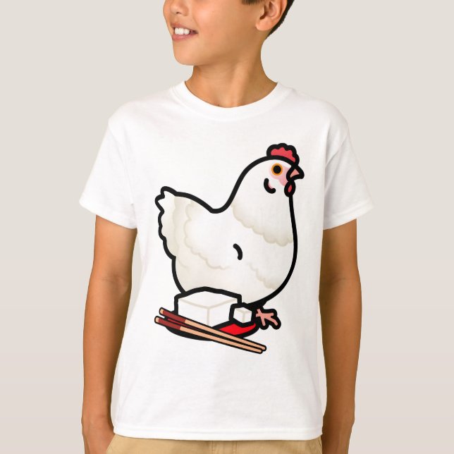 Camiseta Pollo tofu blanco personalizado Chubby (Anverso)
