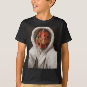 Camiseta Pollo Tomándose Una Selfi En Una Túnica Blanca Div