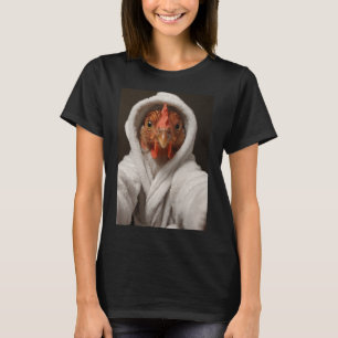 Camiseta Pollo Tomándose Una Selfie En Un Túnica Blanca Div