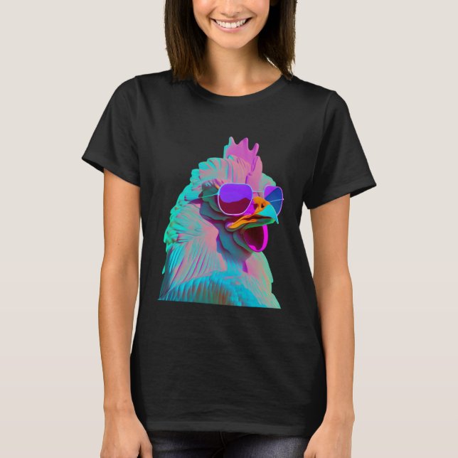 Camiseta Pollo Vaporwave (Anverso)