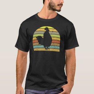 Camiseta Pollo Vintage Silueta De Pollo Retro Animales De G