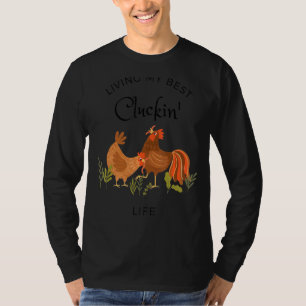 Camiseta Pollo viviendo mi mejor gallina de la vida