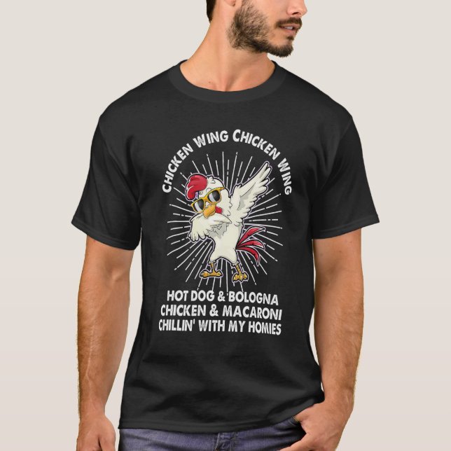 Camiseta Pollo Wing Funny Guay Dabbing Chicken (Anverso)