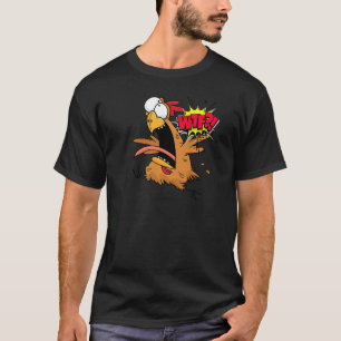 Camiseta Pollo Wtf Corriendo Asustado Gráfico