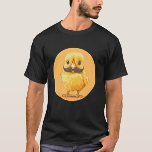 Camiseta Pollo y Bigote Barba para Adultos y Niños divertid