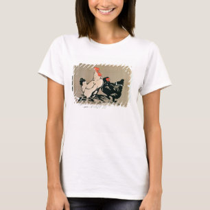 Camiseta Pollo y gallina (litho del color)