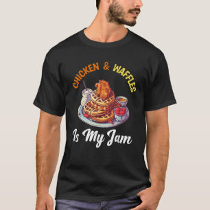 Camiseta Pollo y gofres fritos de pollo con sabor a comida