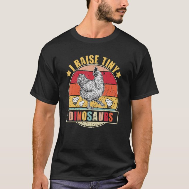 Camiseta Pollo Yo Crio Dinosaurios Pequeños Gallo Hen Farme (Anverso)