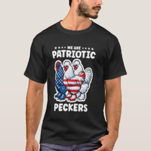 Camiseta Pollos americanos de seda rojos blancos y azules 4