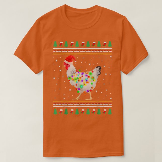 Camiseta Pollos blancos Navidades feos Pollos Santa Christm (Diseño del anverso)