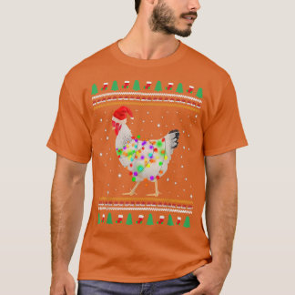 Camiseta Pollos blancos Navidades feos Pollos Santa Christm