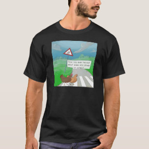 Camiseta Pollos Cruzando la Carretera Dibujo Animado Divert