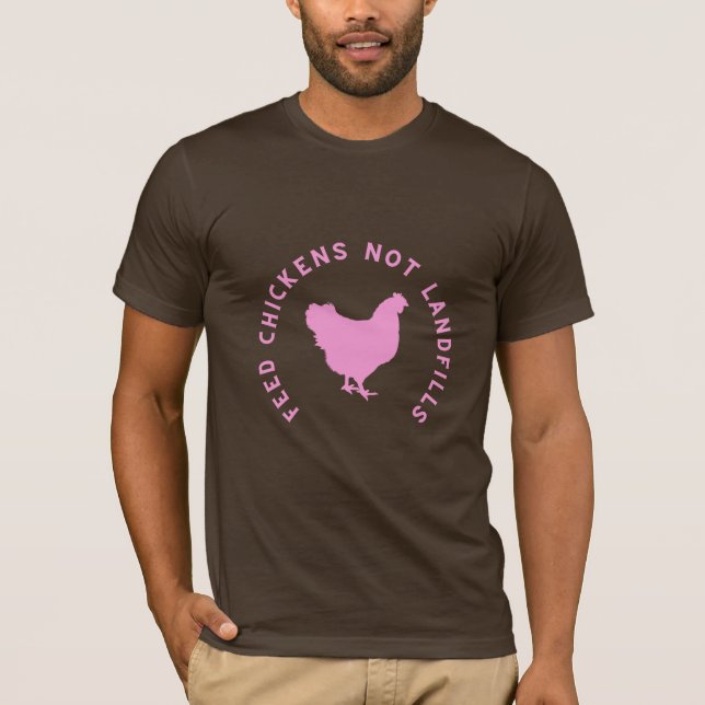 Camiseta pollos de alimentación blanda no vertederos (Anverso)